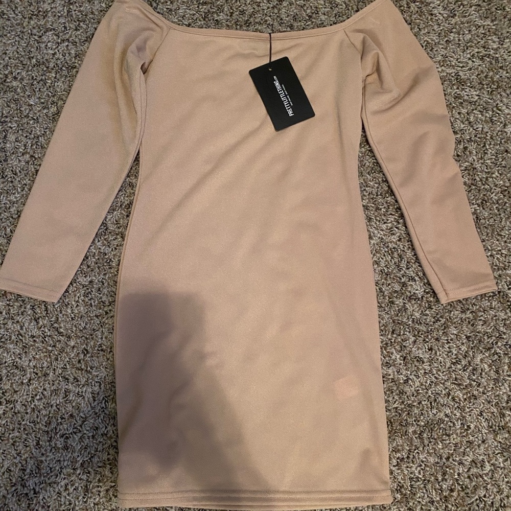 Stone Bardot bodycon dress-4 (UK size)